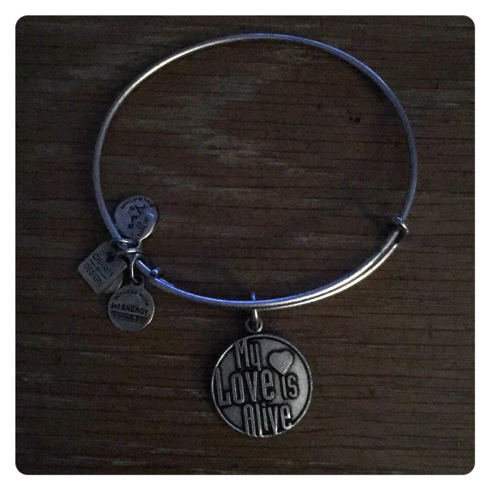 Alex and Ani My Love is Alive bangle in silver